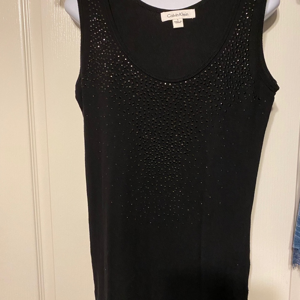 Black Bling Tank Top by Calvin Klein